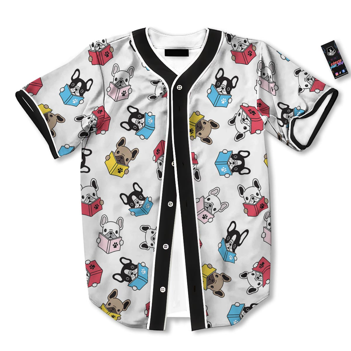 Reading Book Polar Bear Print Pattern Baseball Jersey-grizzshop