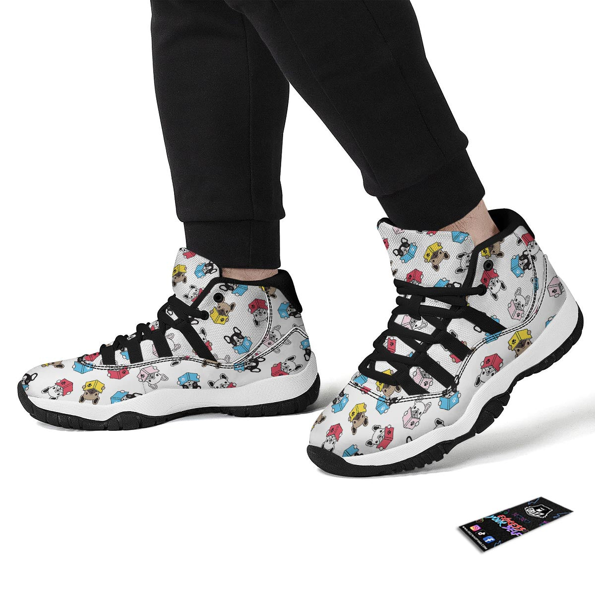 Reading Book Polar Bear Print Pattern Black Bball Shoes-grizzshop