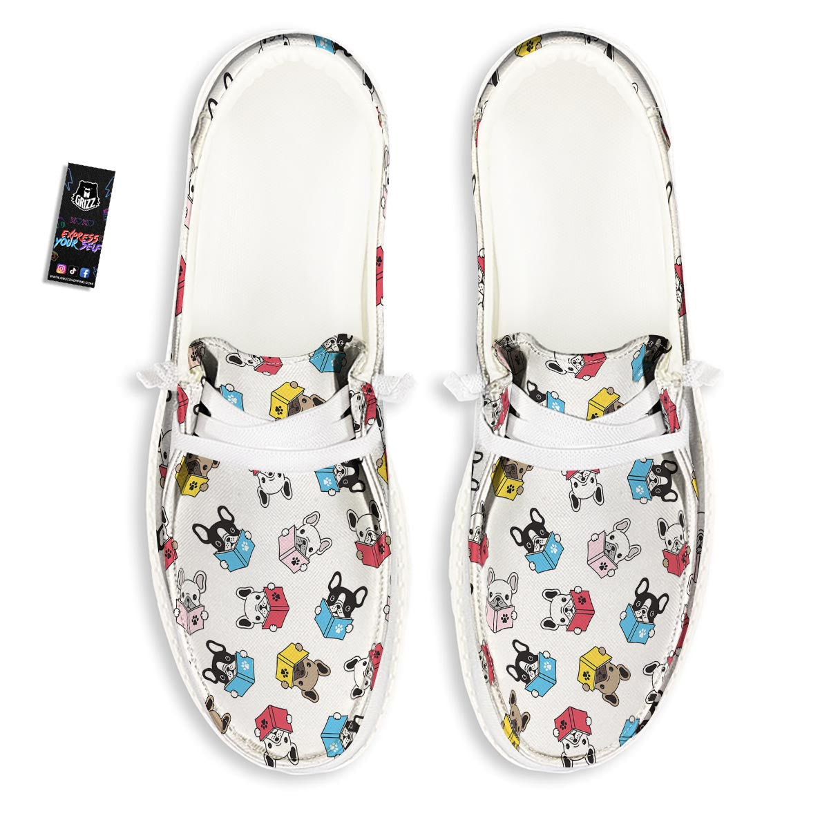 Reading Book Polar Bear Print Pattern Black Loafers-grizzshop