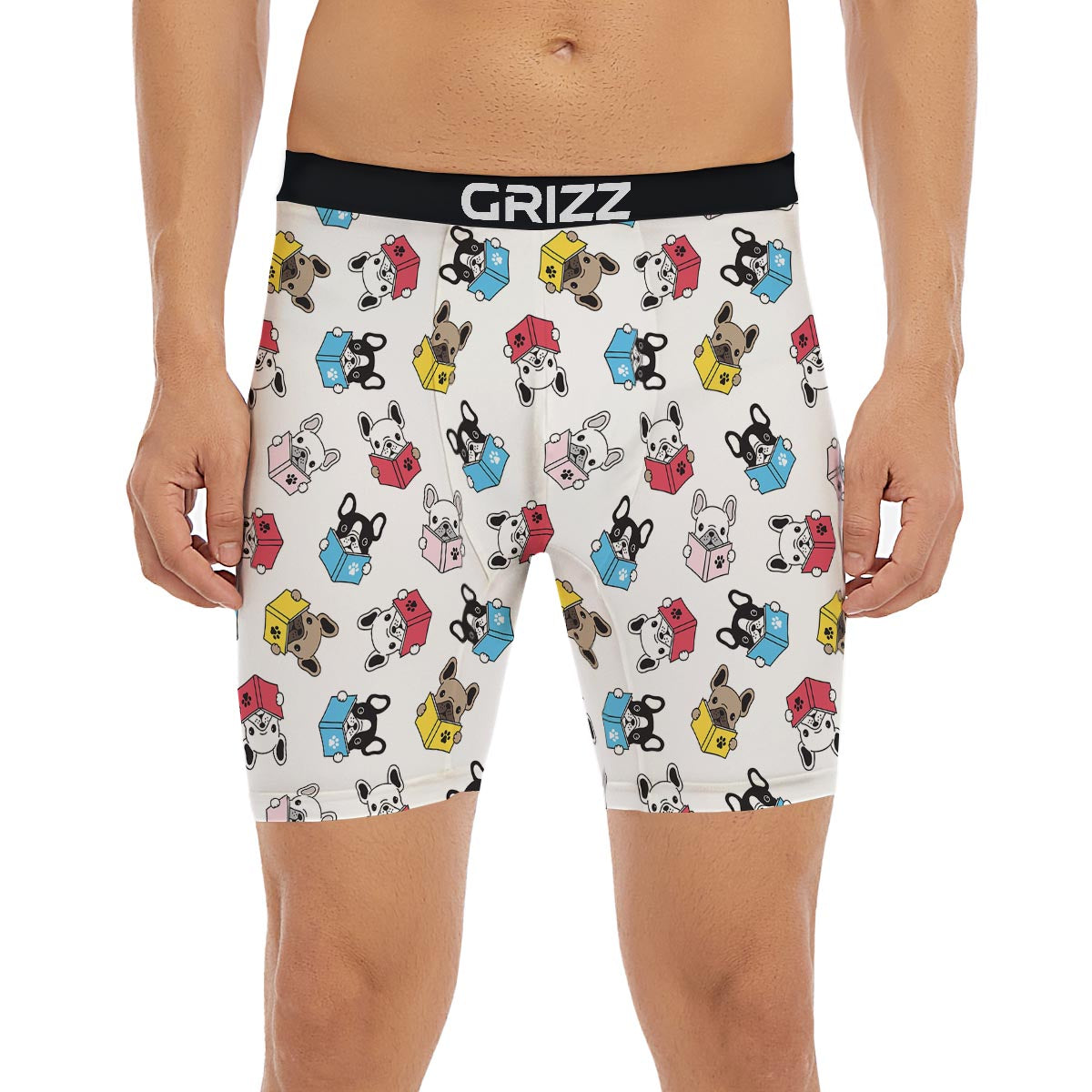 Reading Book Polar Bear Print Pattern Boxer Briefs-grizzshop