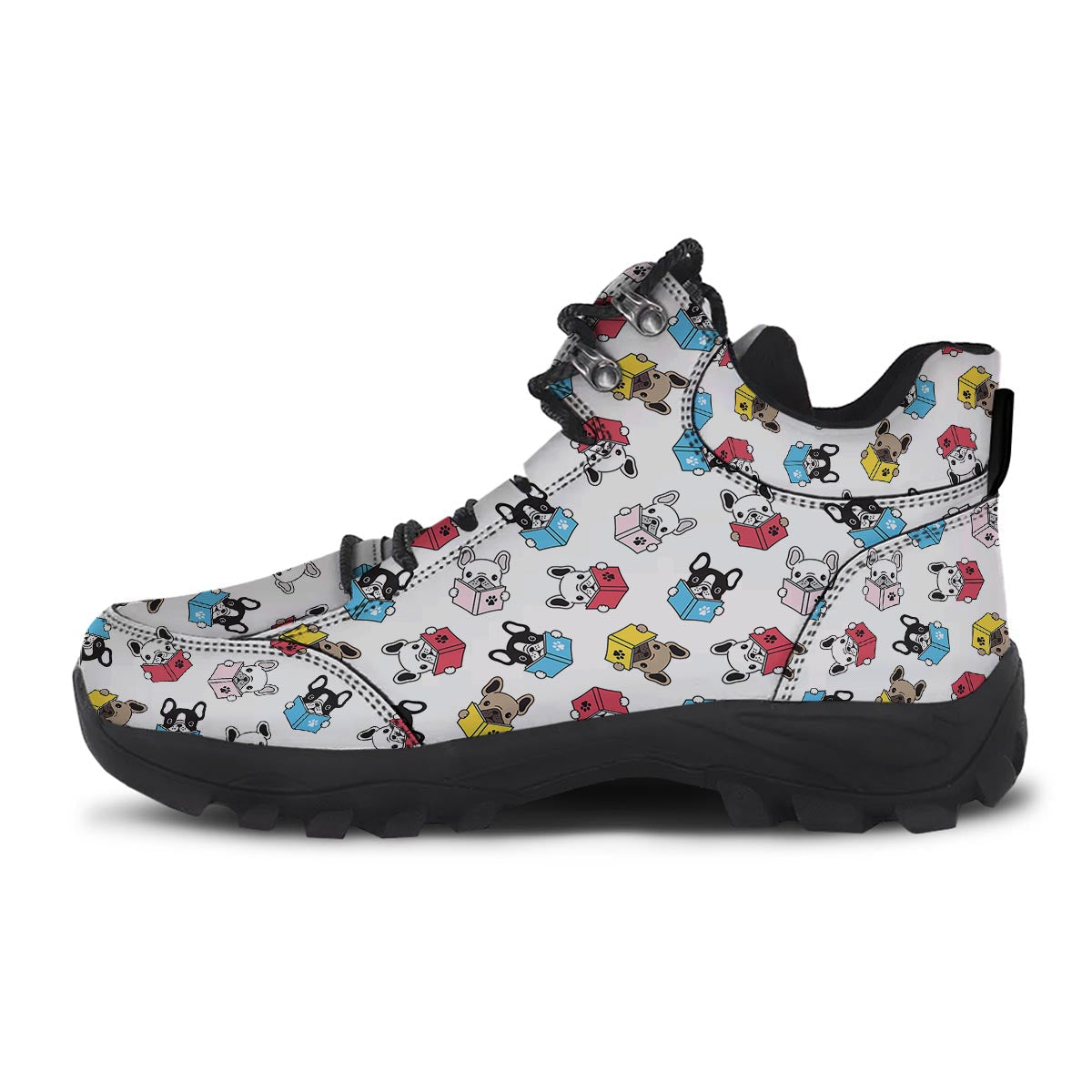 Reading Book Polar Bear Print Pattern Hiking Shoes-grizzshop