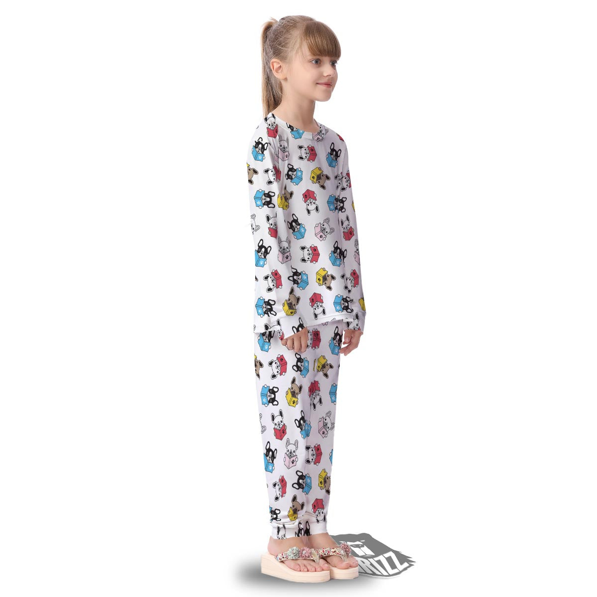 Reading Book Polar Bear Print Pattern Kid's Pajamas-grizzshop