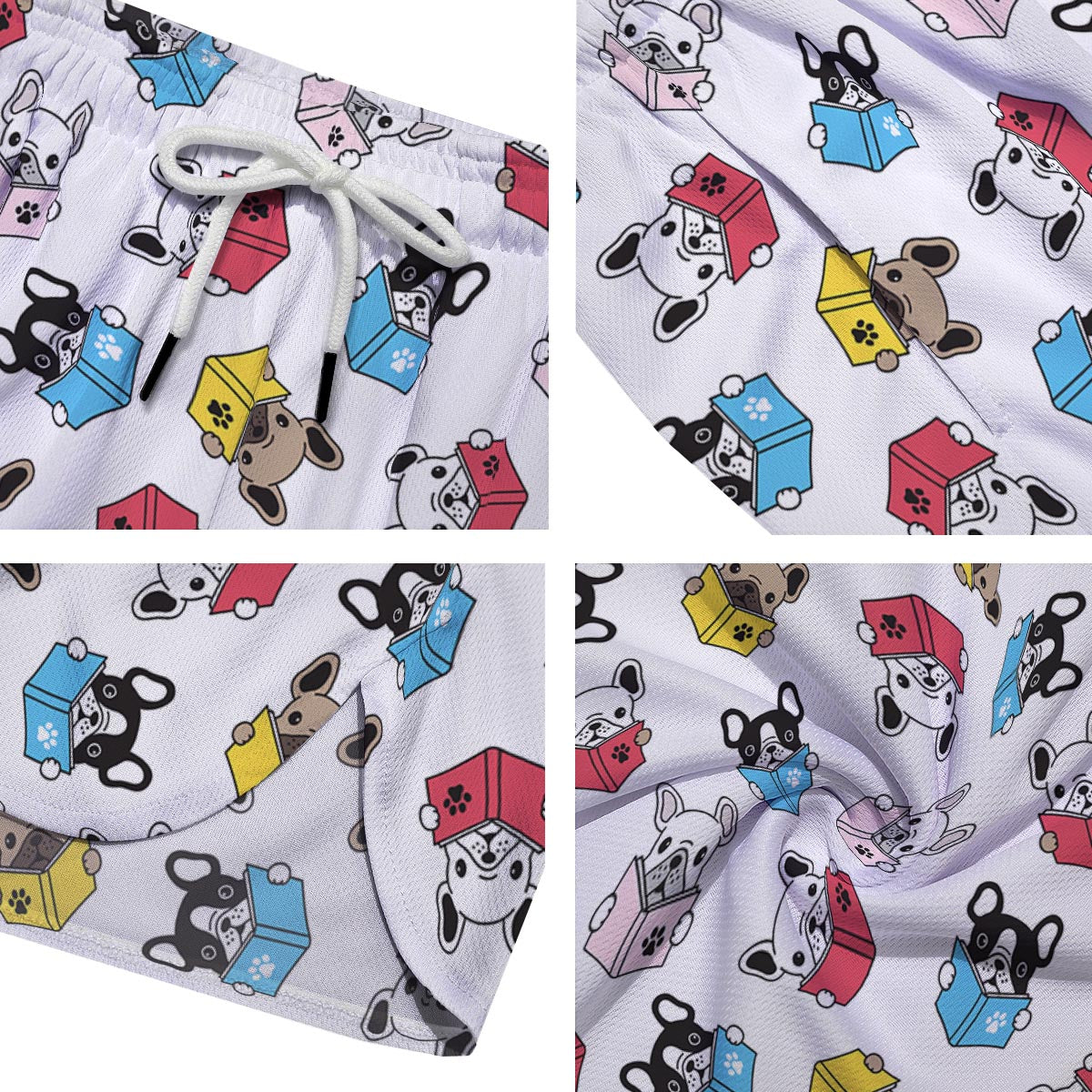 Reading Book Polar Bear Print Pattern Men's Running Shorts-grizzshop