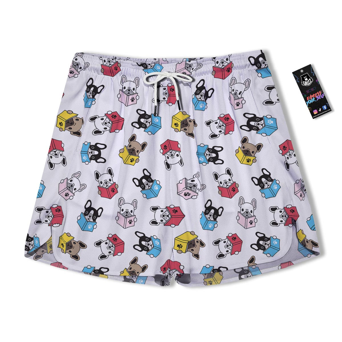 Reading Book Polar Bear Print Pattern Men's Running Shorts-grizzshop
