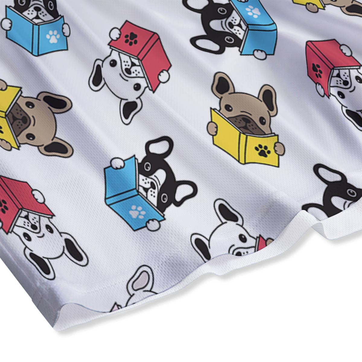 Reading Book Polar Bear Print Pattern Mesh Shorts