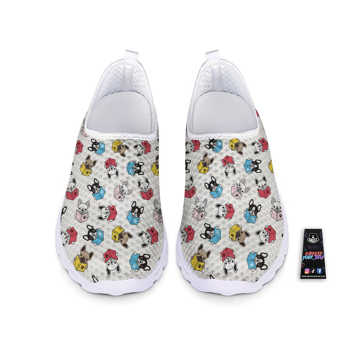 Reading Book Polar Bear Print Pattern Nurse Shoes-grizzshop