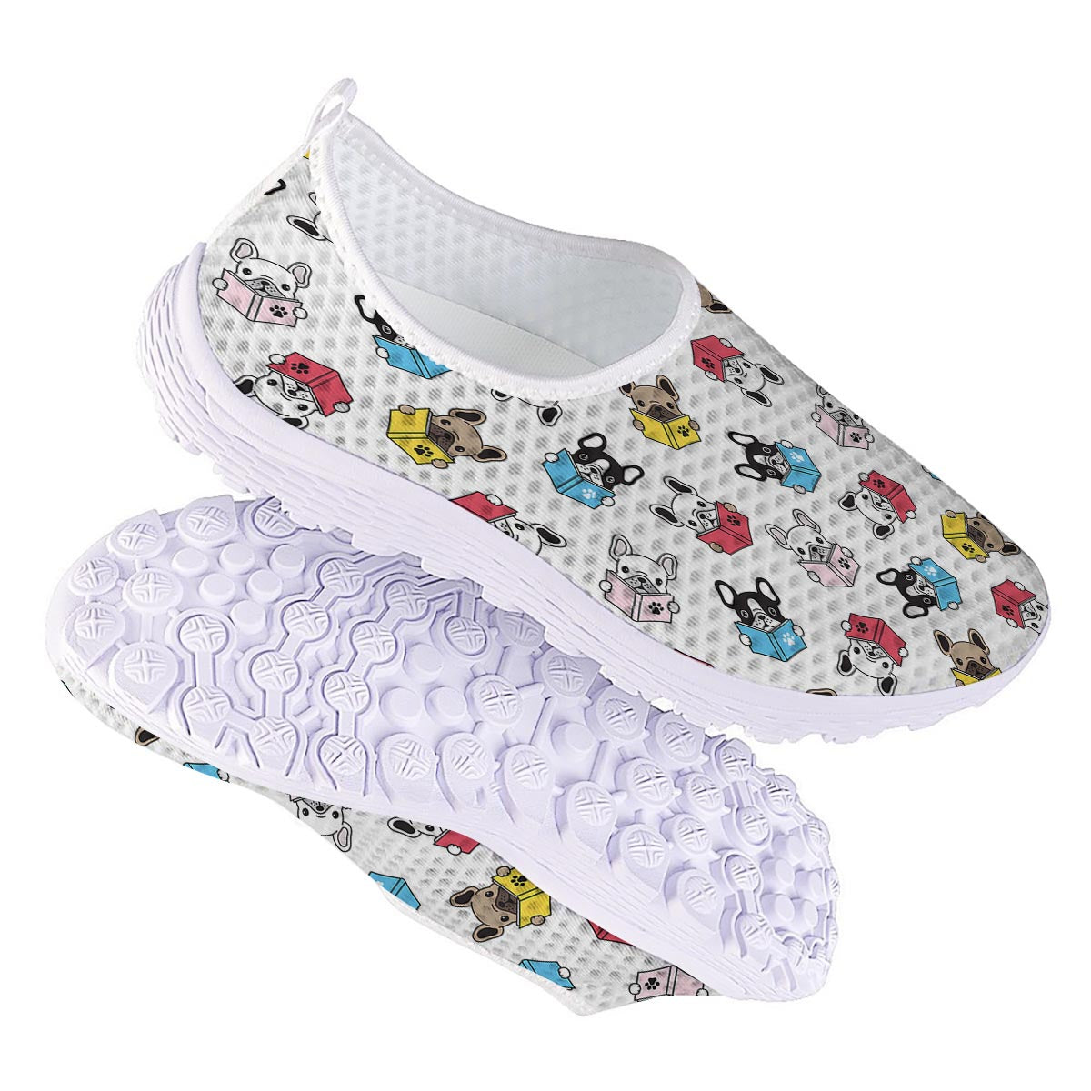Reading Book Polar Bear Print Pattern Nurse Shoes-grizzshop