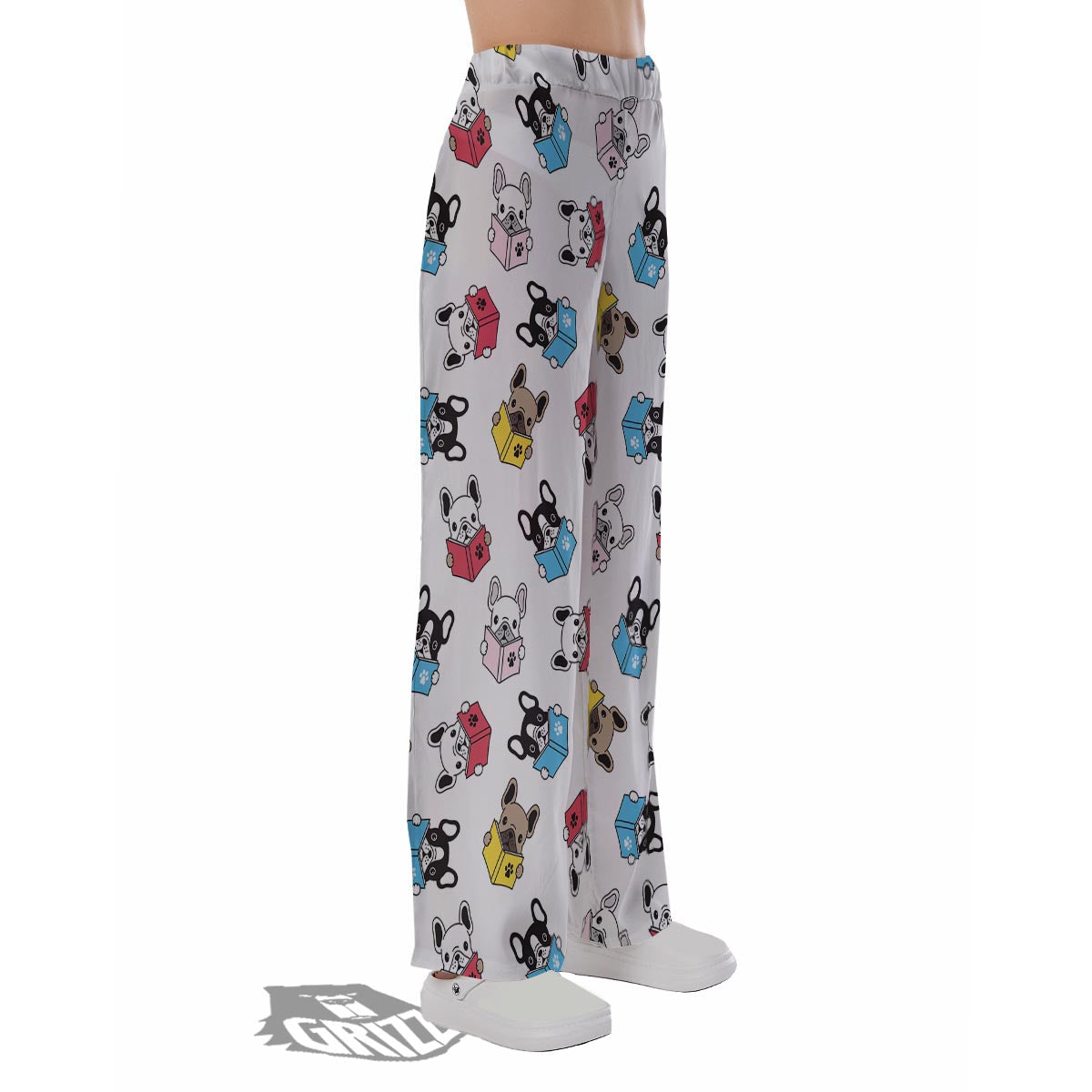 Reading Book Polar Bear Print Pattern Pajama Pants-grizzshop