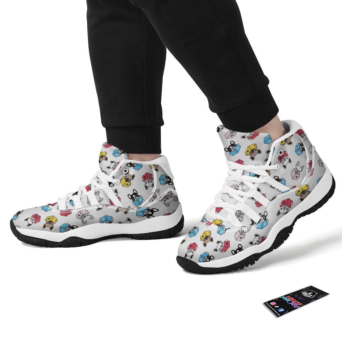 Reading Book Polar Bear Print Pattern White Bball Shoes-grizzshop