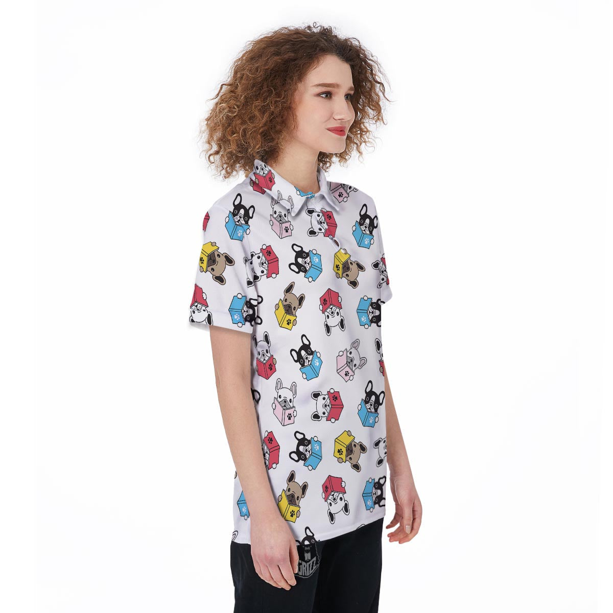Reading Book Polar Bear Print Pattern Women's Golf Shirts-grizzshop