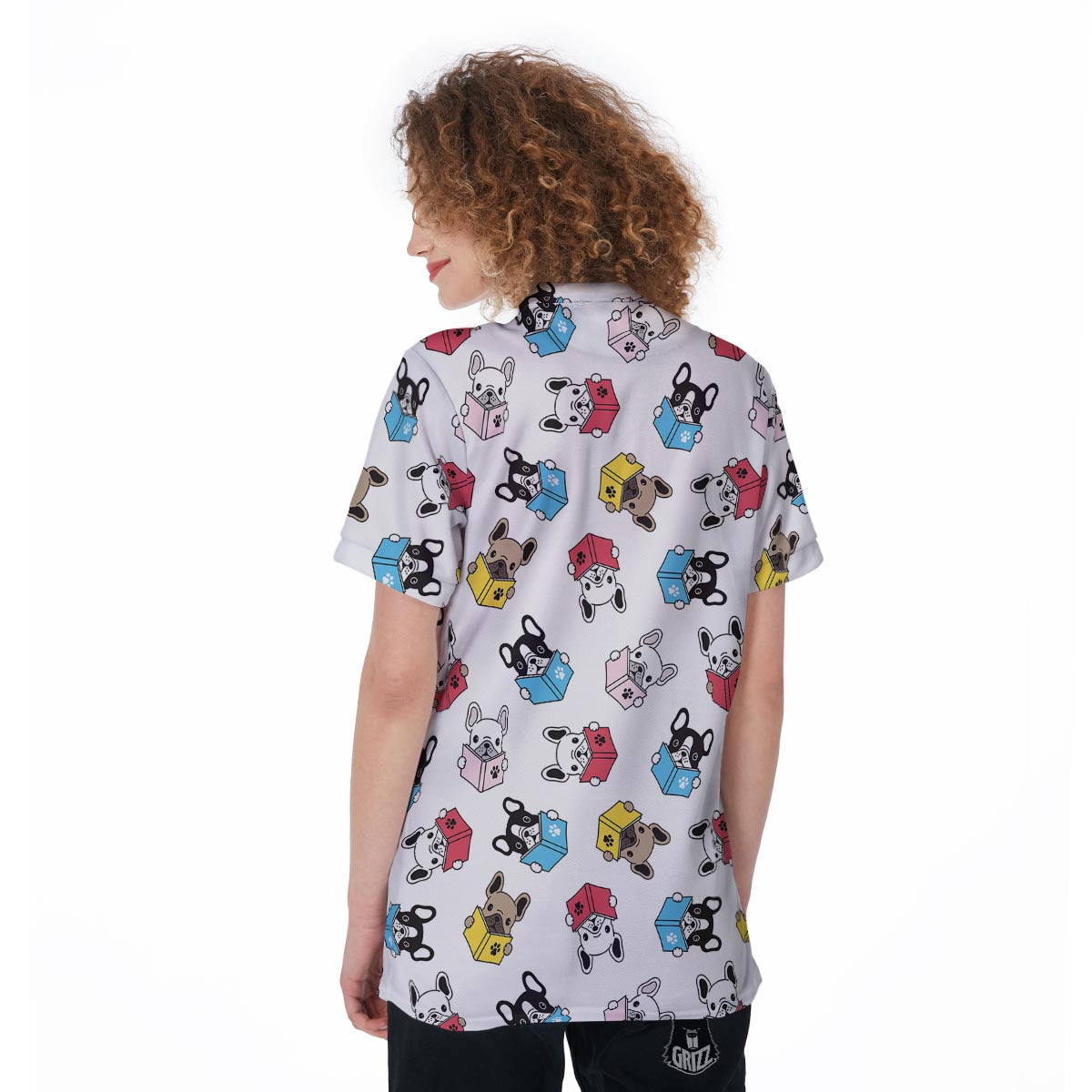 Reading Book Polar Bear Print Pattern Women's Golf Shirts-grizzshop