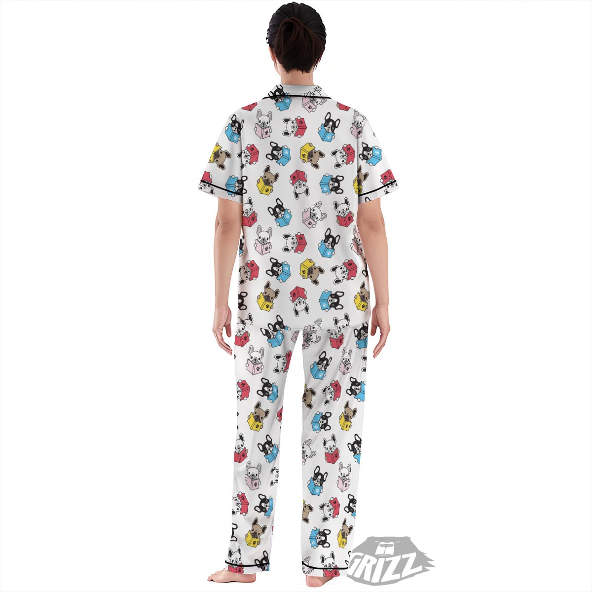 Reading Book Polar Bear Print Pattern Women's Pajamas Set-grizzshop