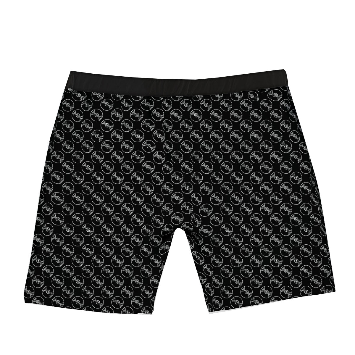 Record Black Vinyl Print Pattern Boxer Briefs-grizzshop