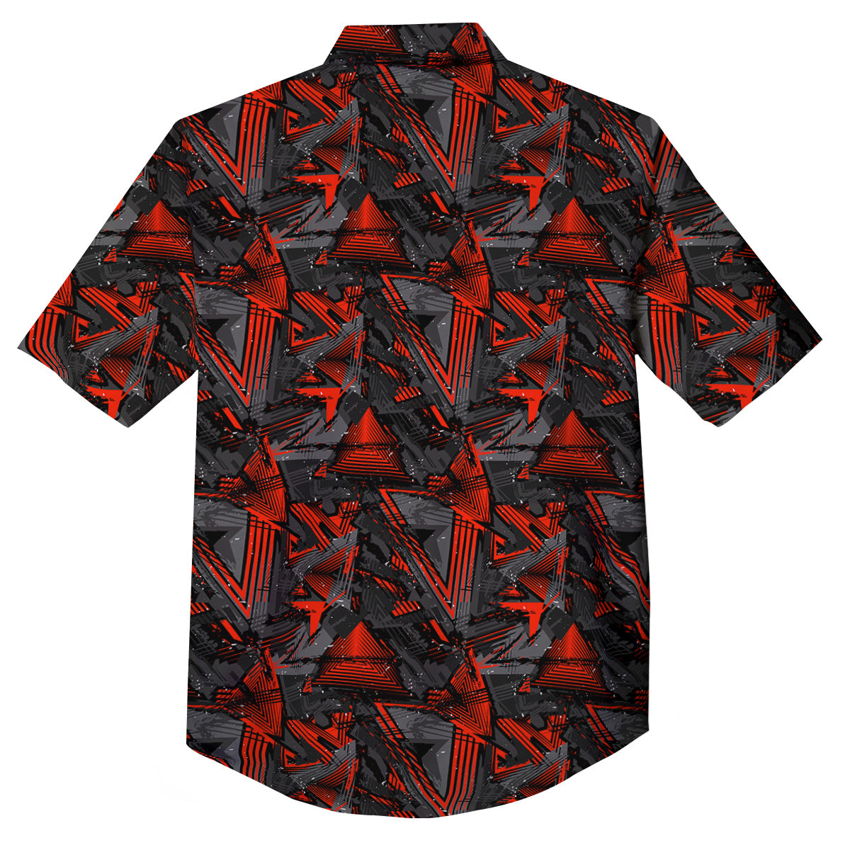 Red Abstract Grunge Print Pattern Button Up Shirt-grizzshop