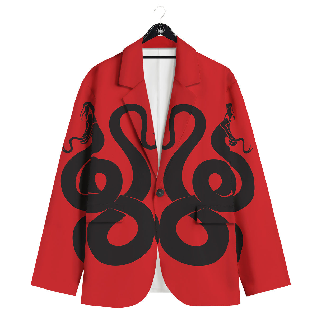 Red And Black Snakes Sign Print Men's Sport Coat-grizzshop
