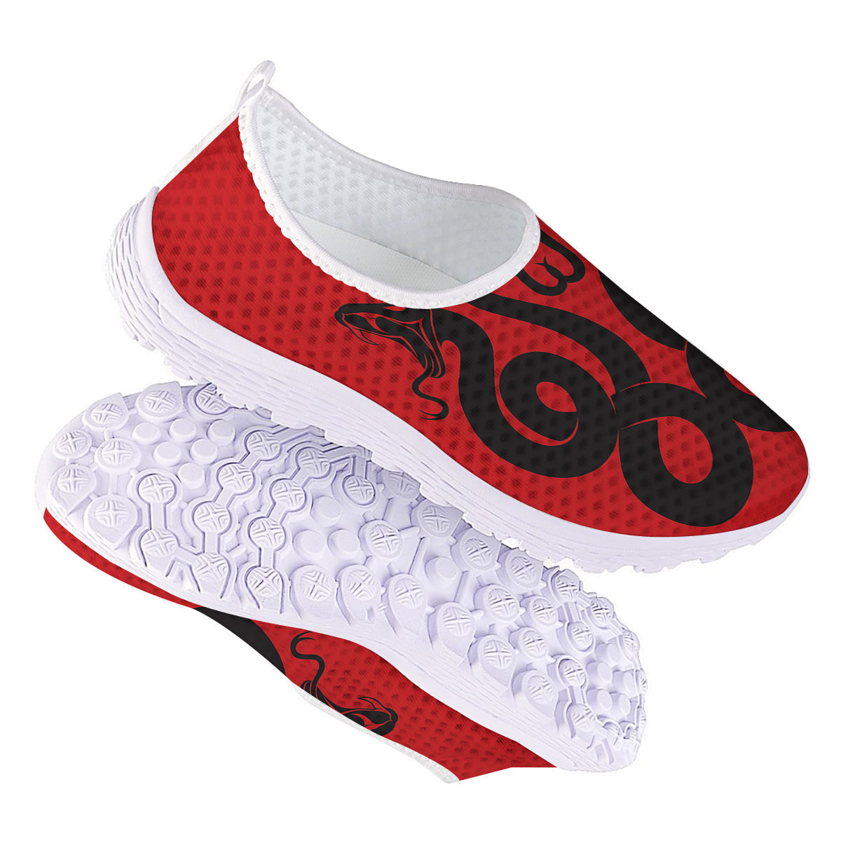 Red And Black Snakes Sign Print Nurse Shoes-grizzshop