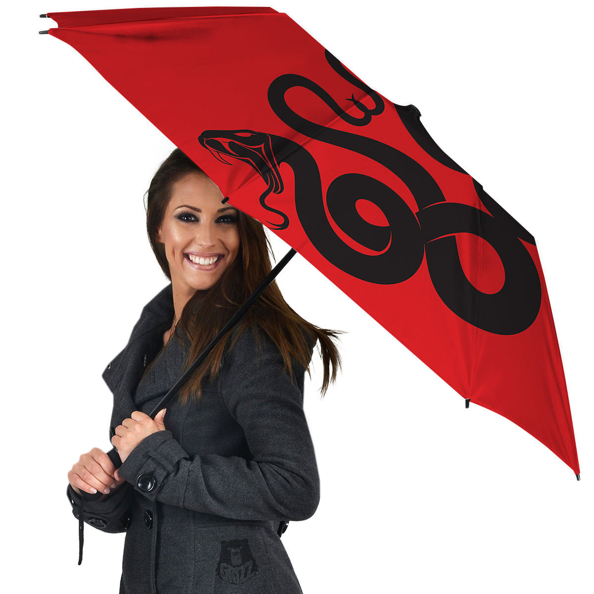 Red And Black Snakes Sign Print Umbrella-grizzshop