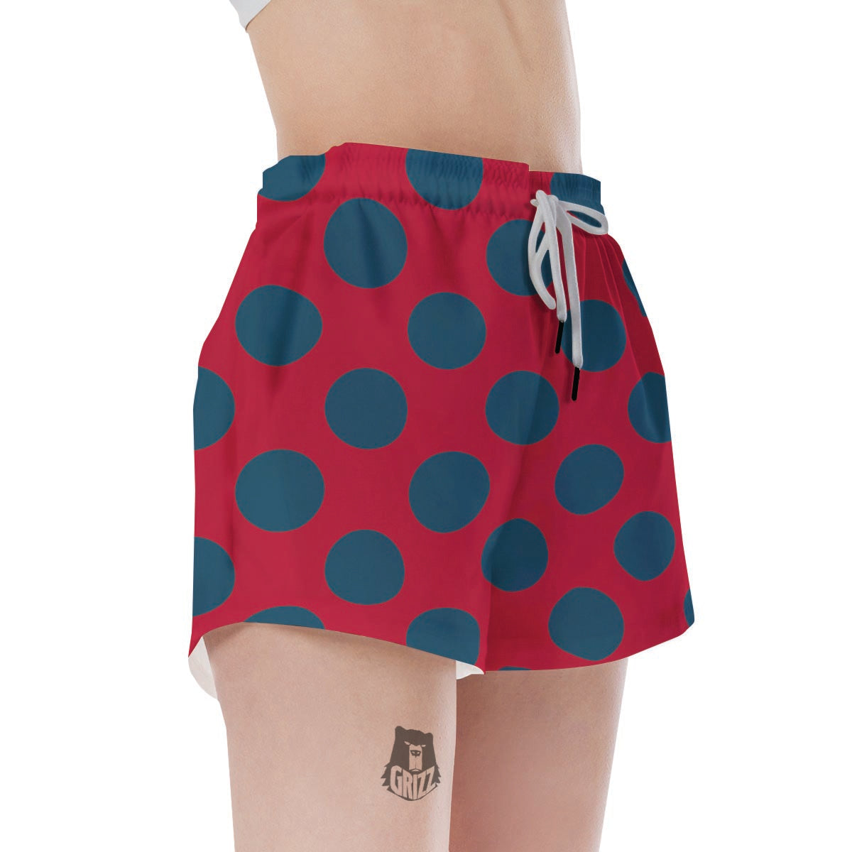 Red And Blue Polka Dot Women's Shorts-grizzshop