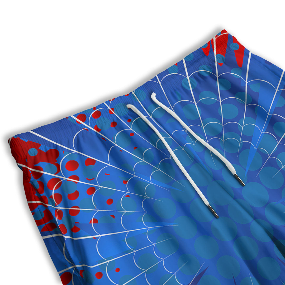 Red And Blue Spider Web Cartoon Print Men's Athletic Shorts