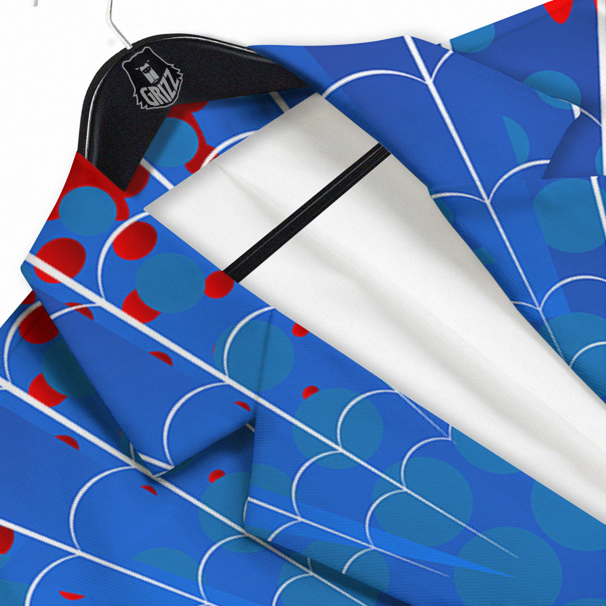 Red And Blue Spider Web Cartoon Print Men's Sport Coat-grizzshop