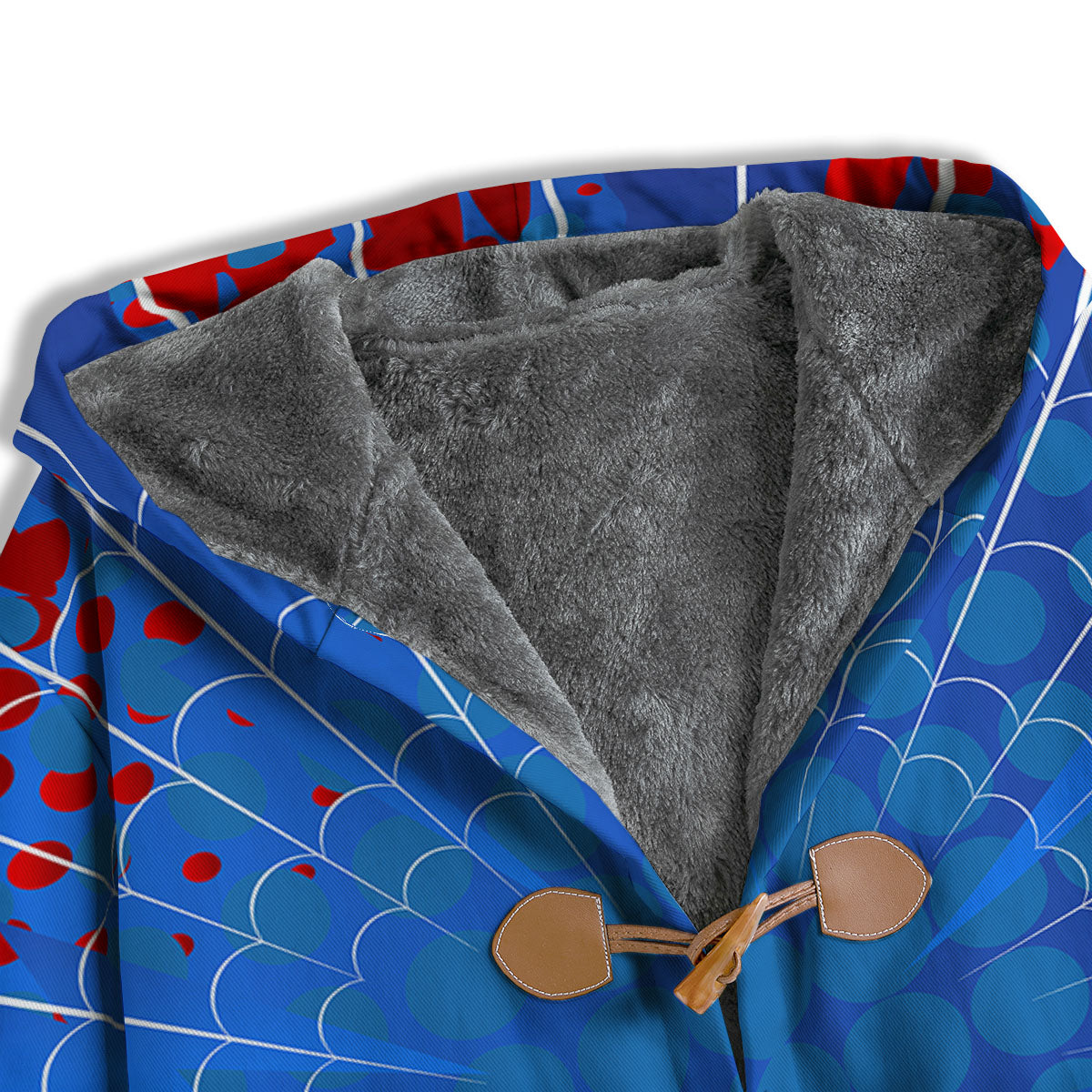 Red And Blue Spider Web Cartoon Print Men's Windbreaker Jacket-grizzshop