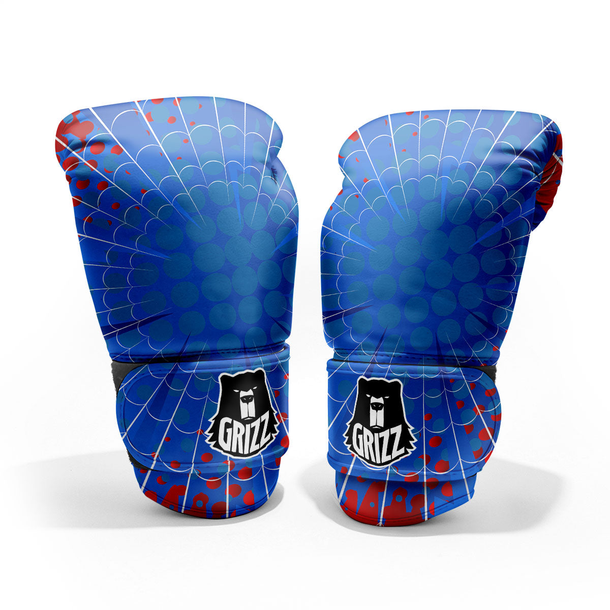Red And Blue Spider Web Cartoon Print Pro Boxing Glove