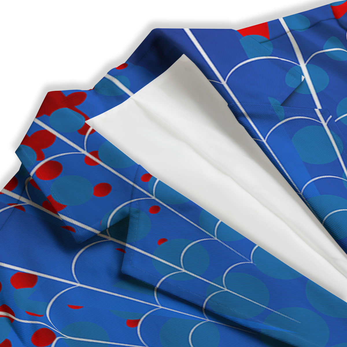 Red And Blue Spider Web Cartoon Print Women's Blazer-grizzshop