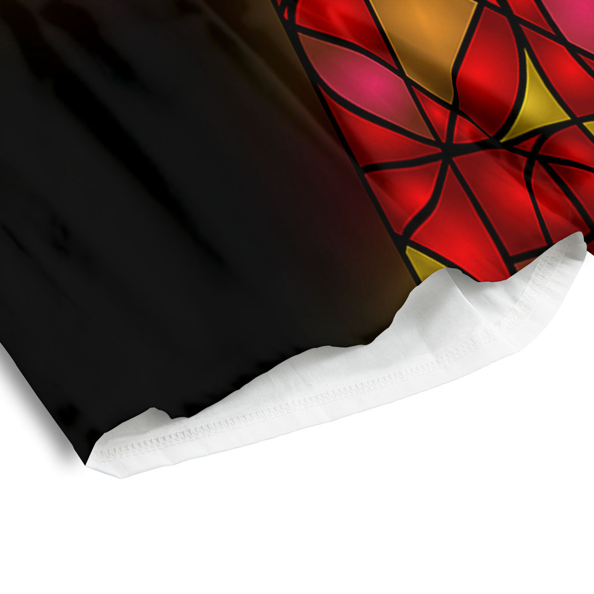 Red And Orange Cross Stained Glass Print Men's Athletic Shorts