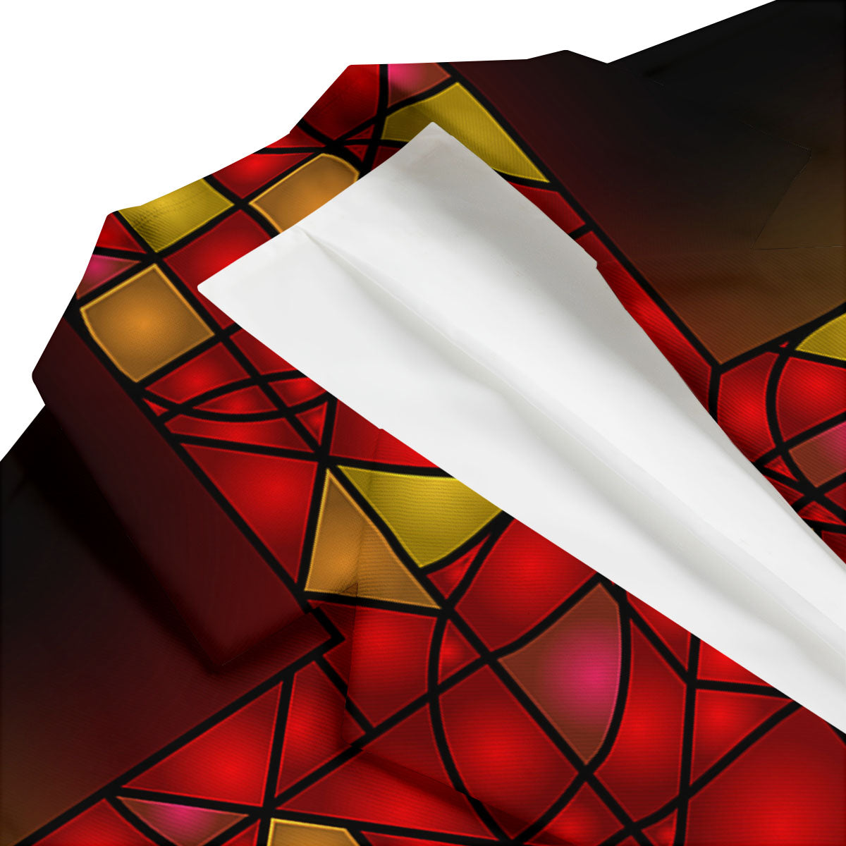 Red And Orange Cross Stained Glass Print Men's Blazer-grizzshop