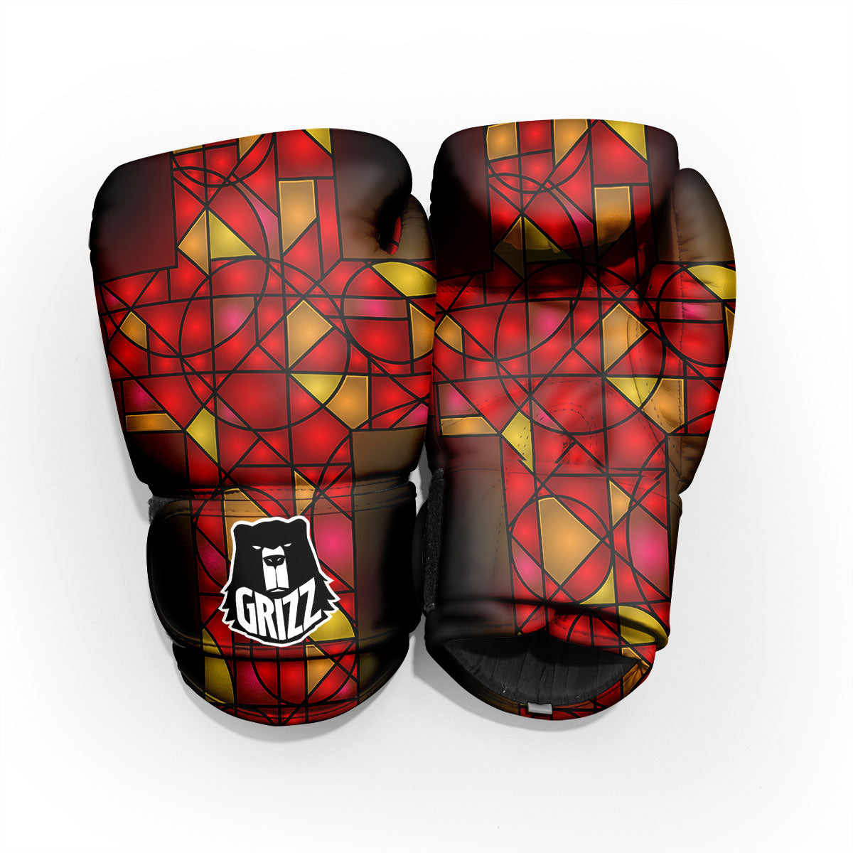 Red And Orange Cross Stained Glass Print Pro Boxing Glove