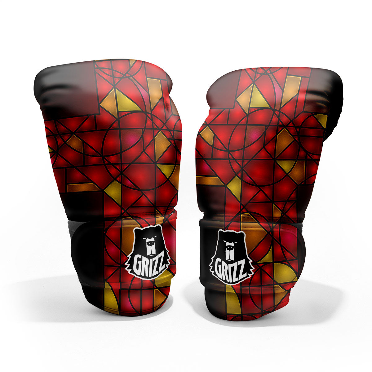 Red And Orange Cross Stained Glass Print Pro Boxing Glove