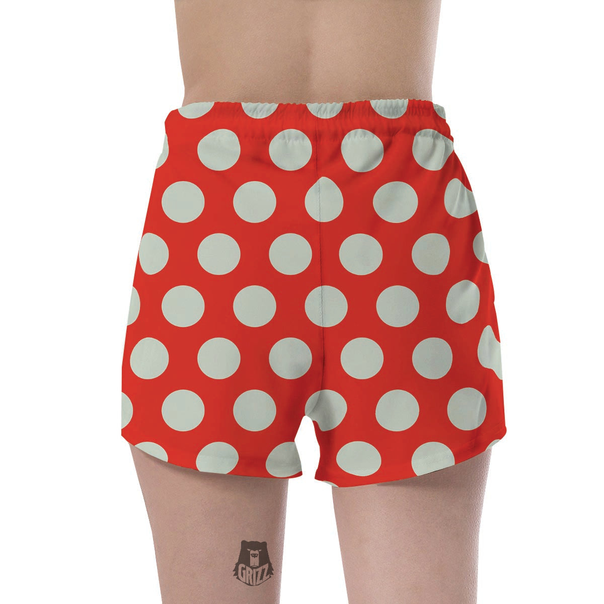 Red And White Polka Dot Women's Shorts-grizzshop