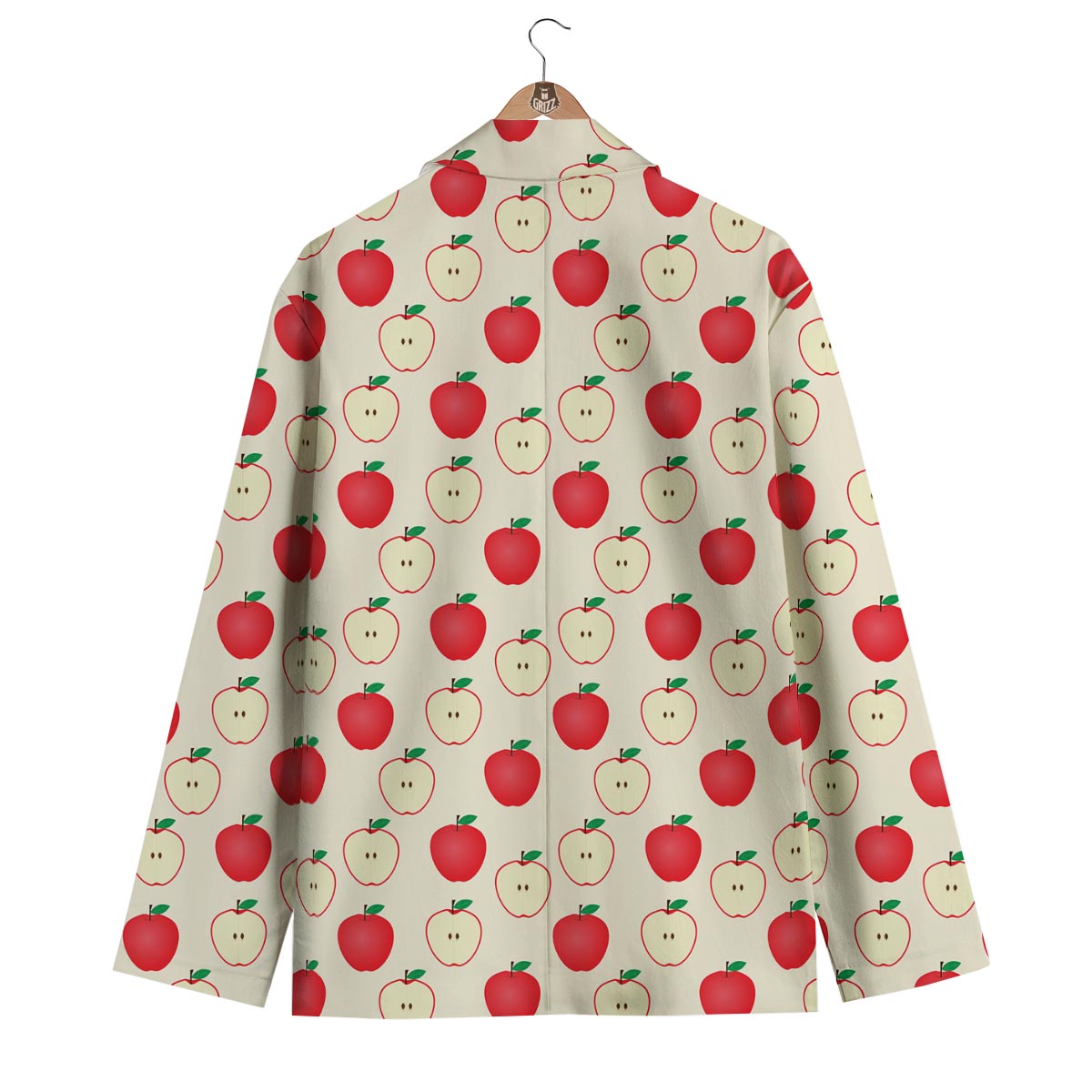 Red Apple Pattern Print Men's Blazer-grizzshop