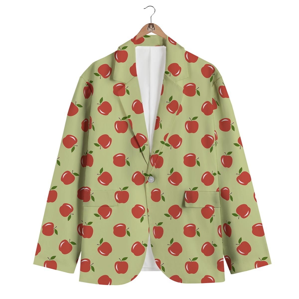Red Apple Print Pattern Men's Blazer-grizzshop