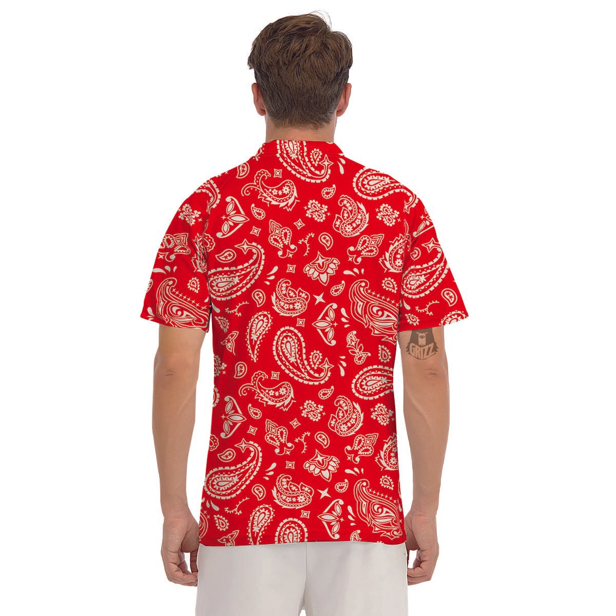 Red Bandana Men's Golf Shirts-grizzshop