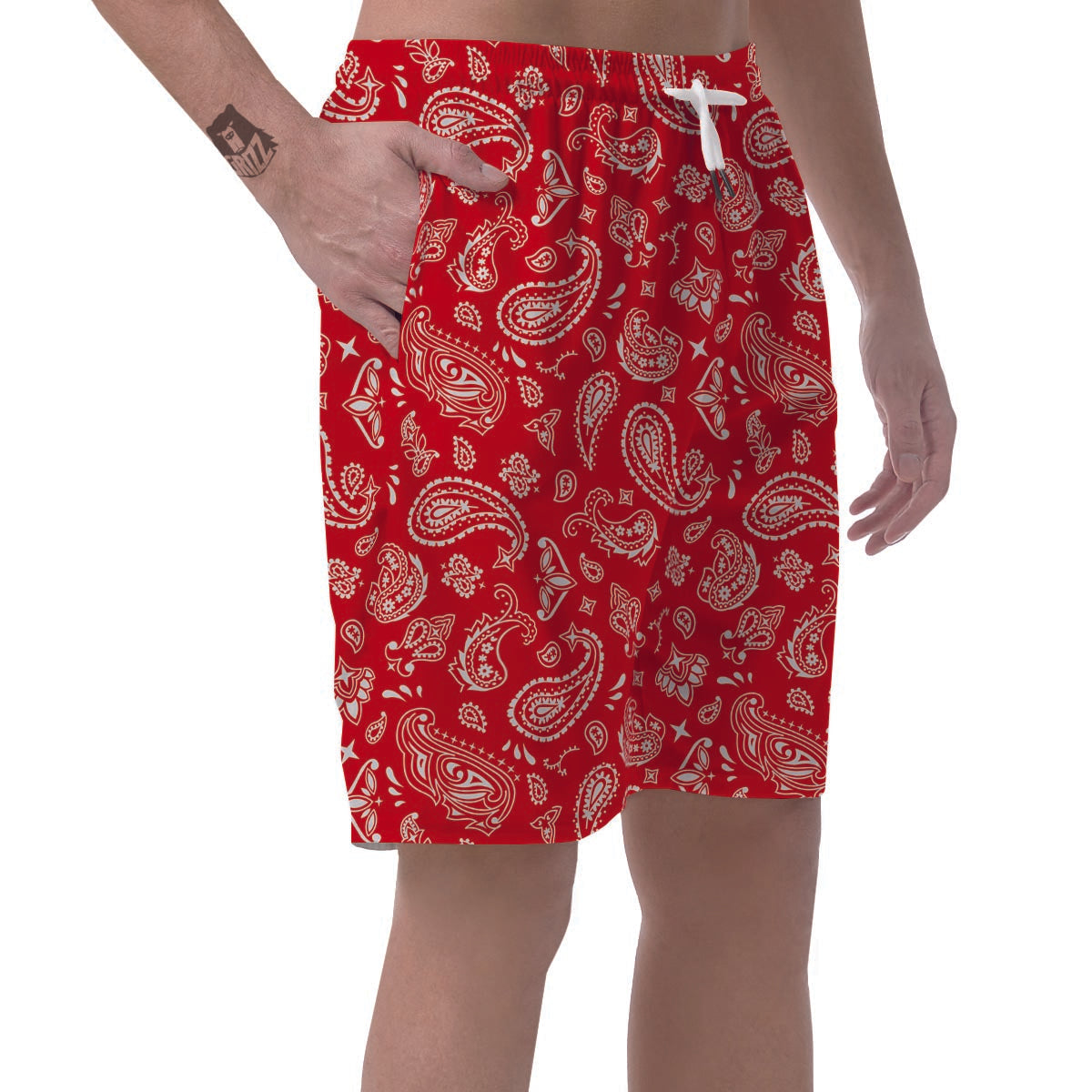 Red Bandana Men's Shorts-grizzshop