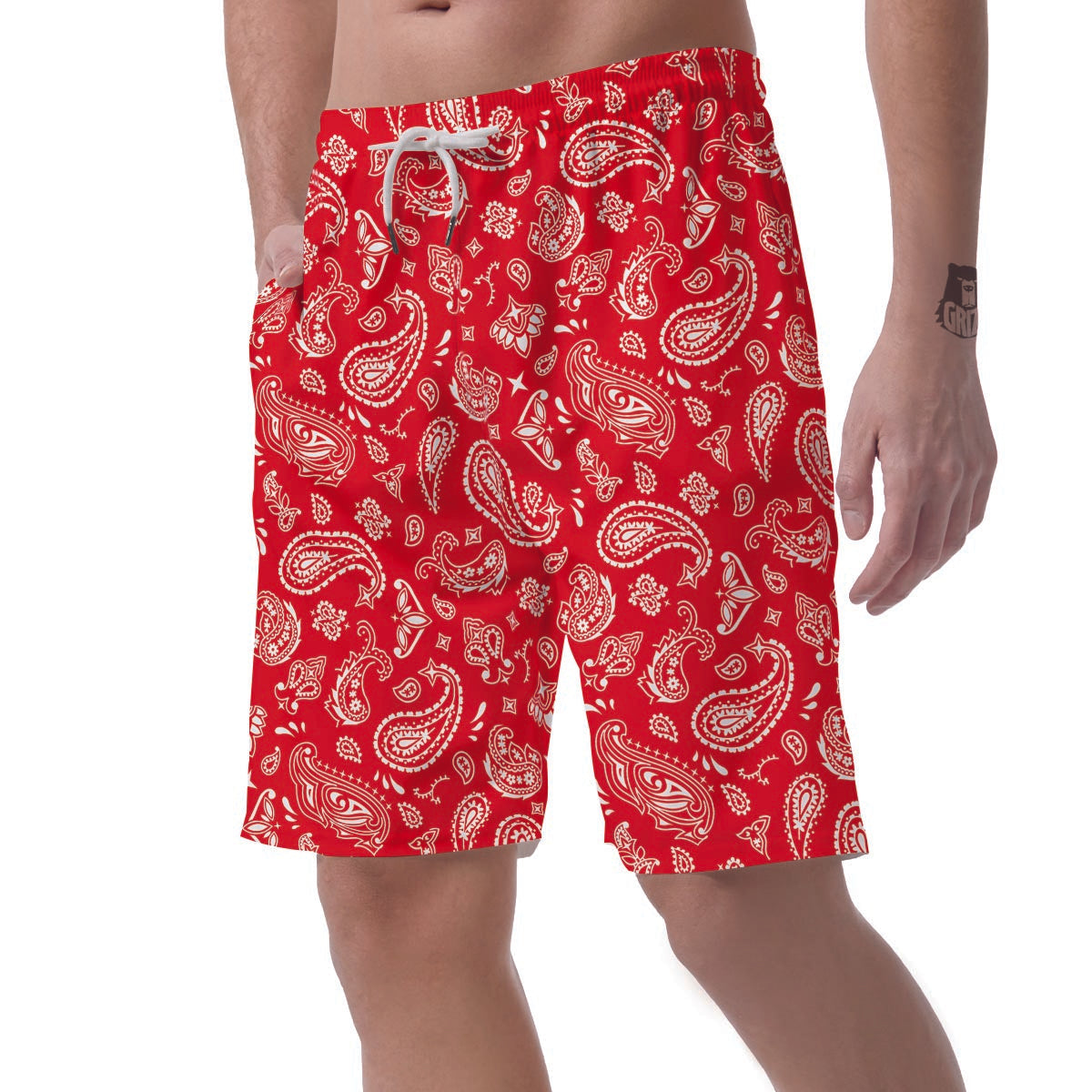 Red Bandana Men's Shorts-grizzshop