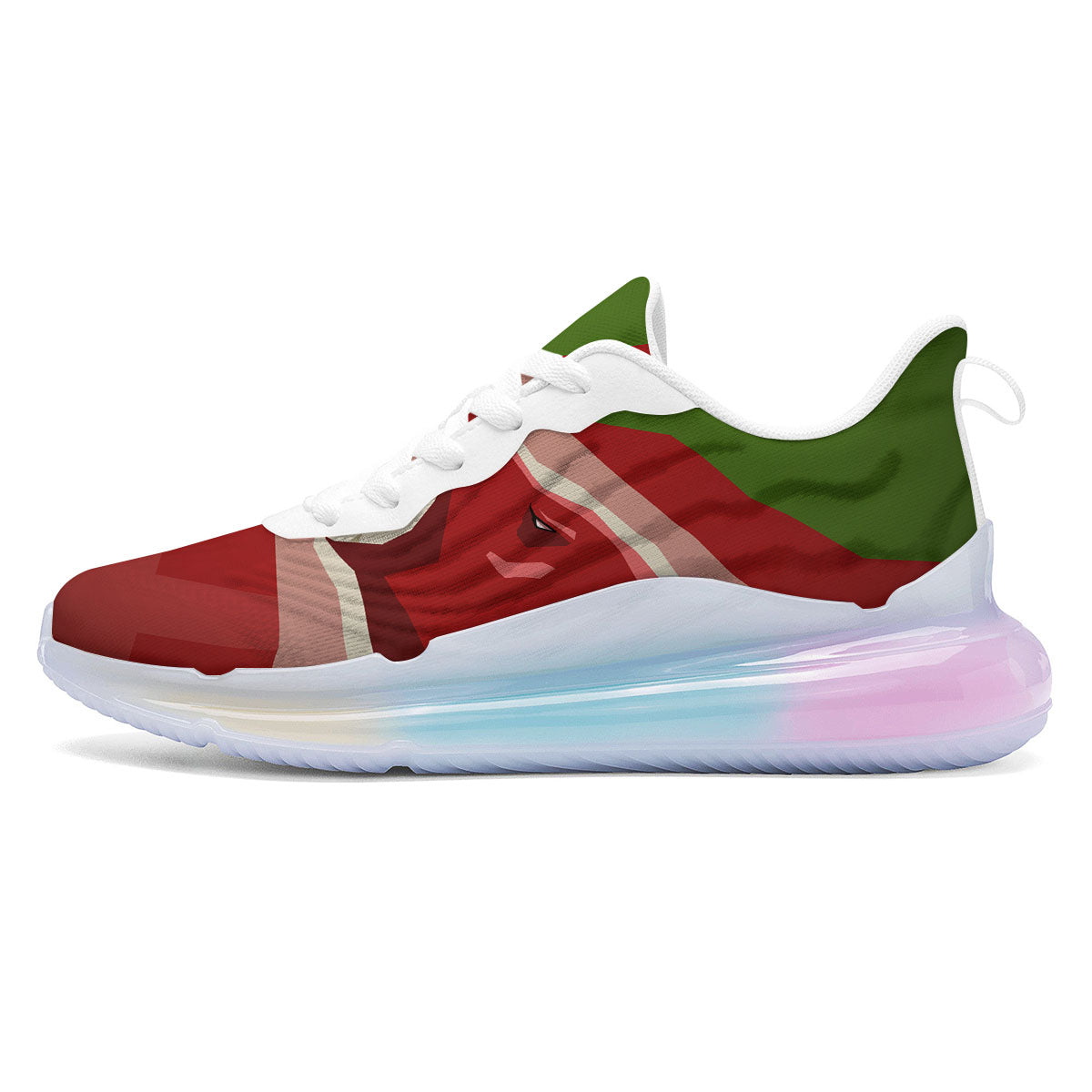 Red Bear And Green Bull Stock Print Running Sneakers-grizzshop