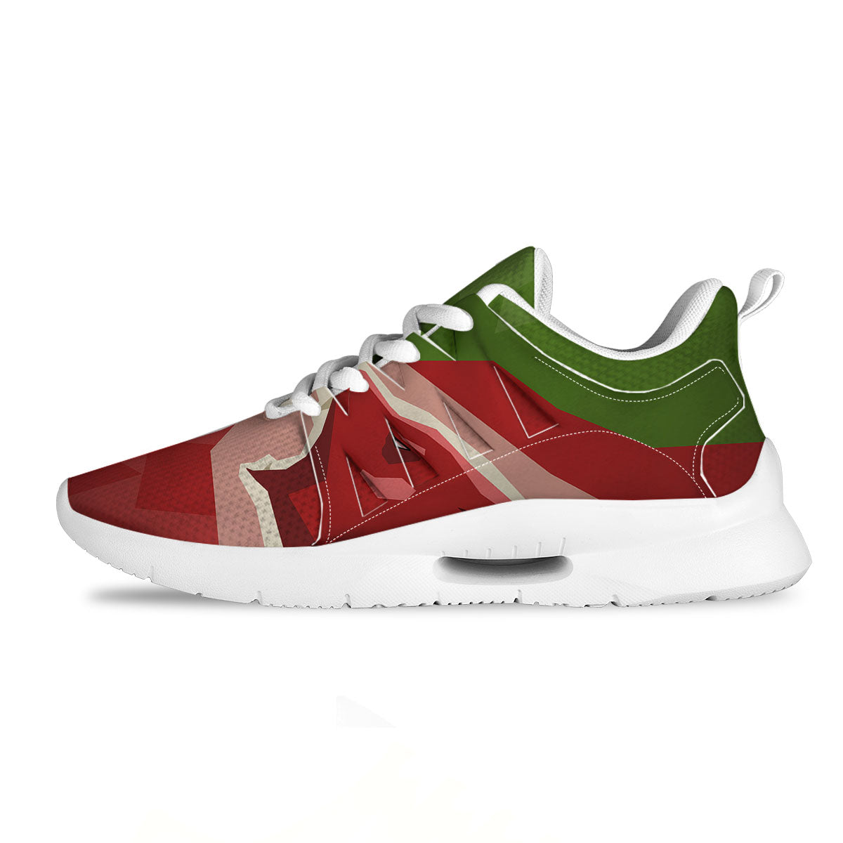 Red Bear And Green Bull Stock Print Tennis Shoes-grizzshop