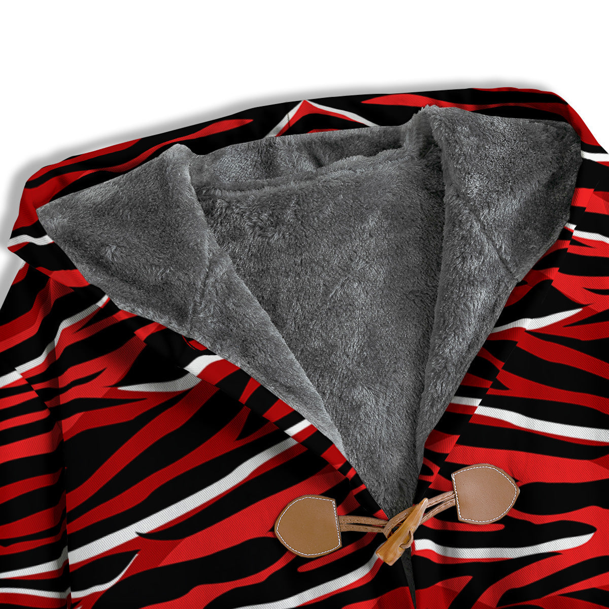 Red Black And White Colored Leopard Print Pattern Men's Windbreaker Jacket-grizzshop