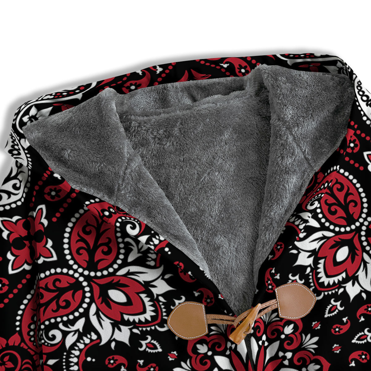 Red Black Bandana Paisley Print Men's Windbreaker Jacket-grizzshop