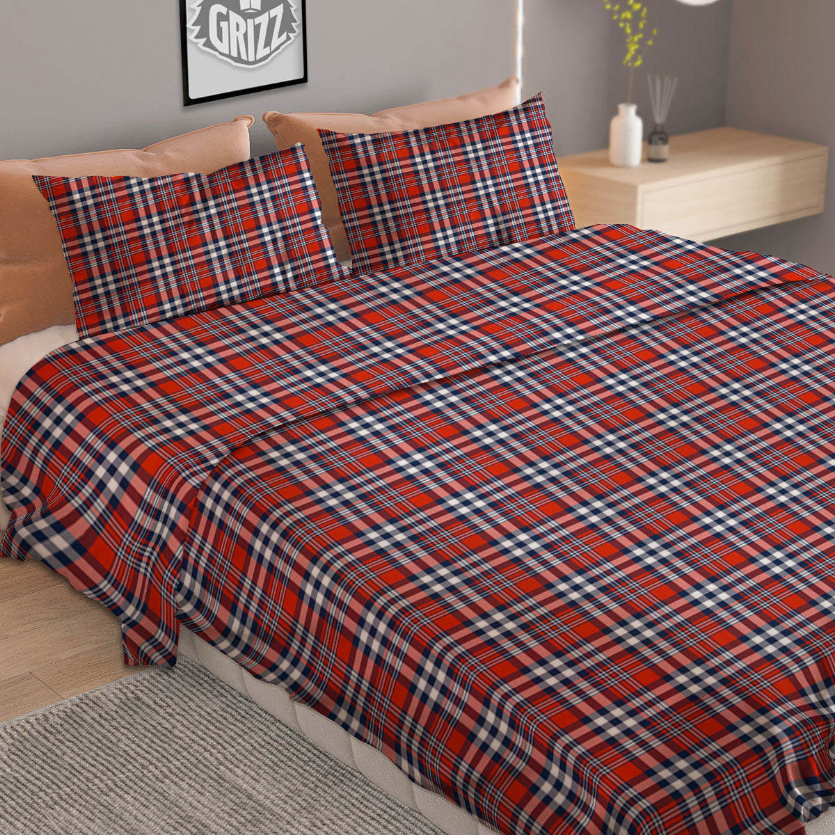 Poppy Embroidery Print Pattern Duvet Cover Bedding Set