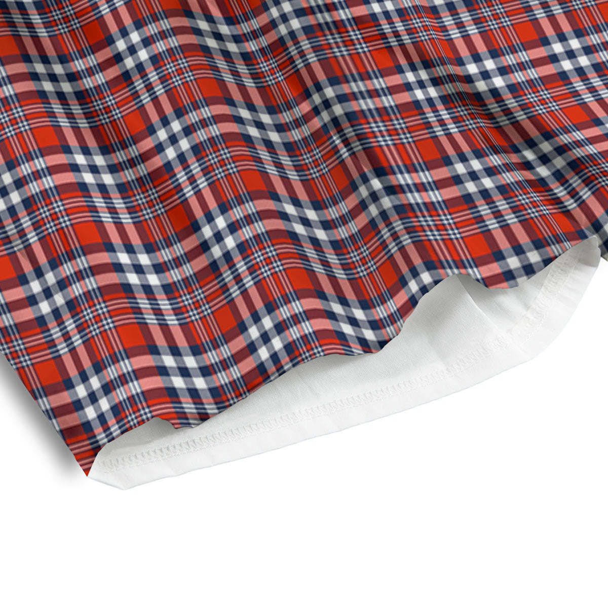 Red Blue And White Check Print Pattern Men's Athletic Shorts