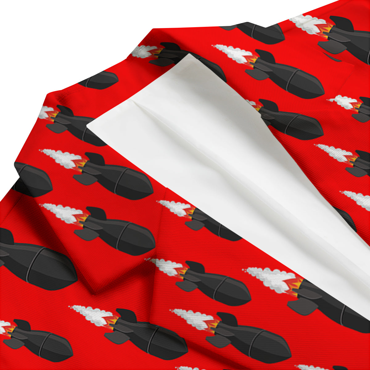 Red Bomb Print Pattern Men's Blazer-grizzshop