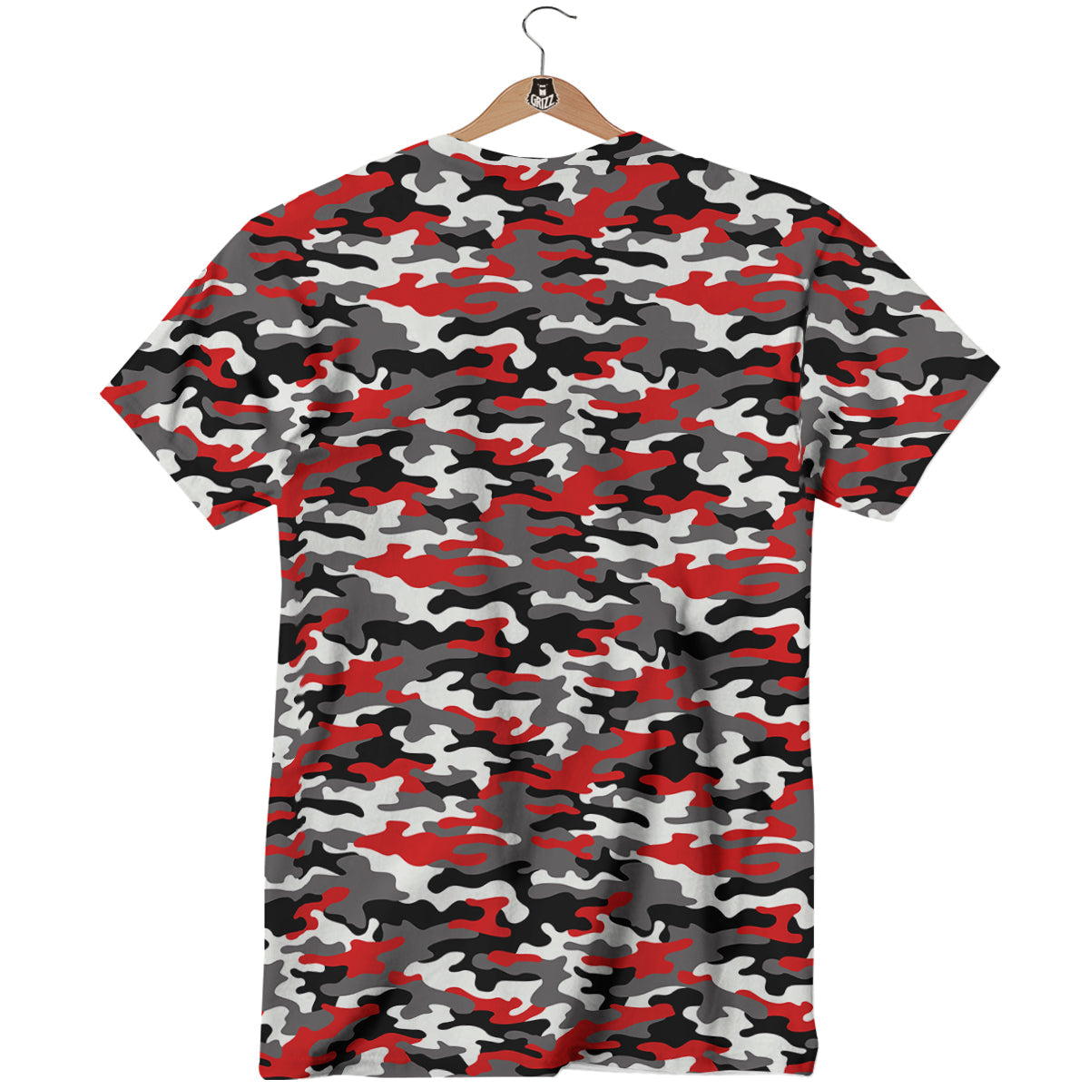 Red Camouflage Texture Military Print T-Shirt-grizzshop