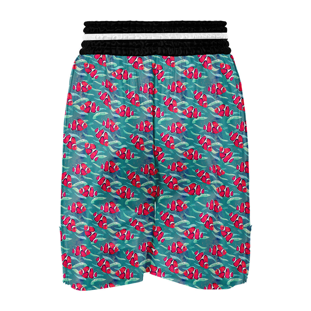 Red Clownfish Watercolor Blue Print Pattern Boxing Shorts-grizzshop