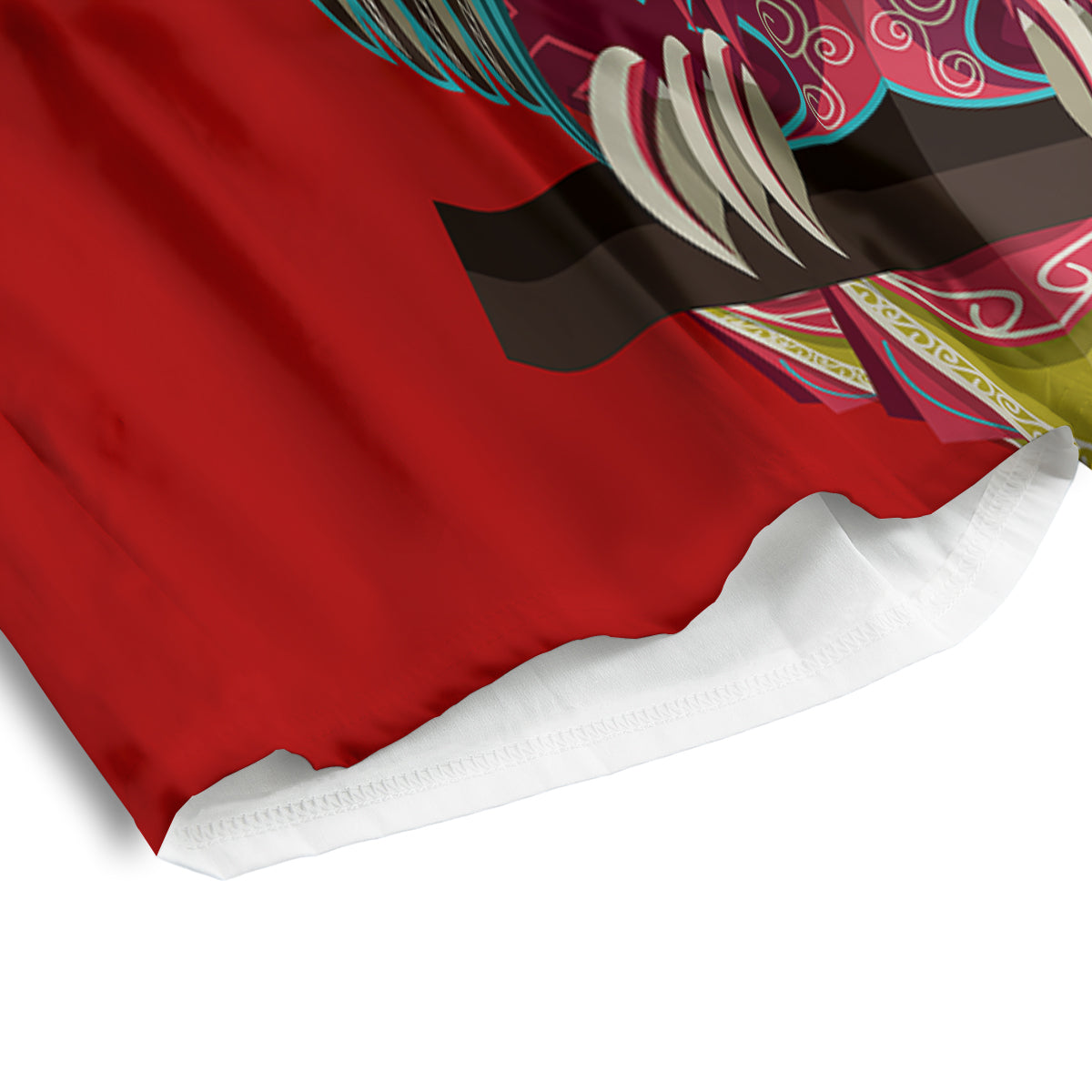 Red Colorful Owl Print Men's Athletic Shorts