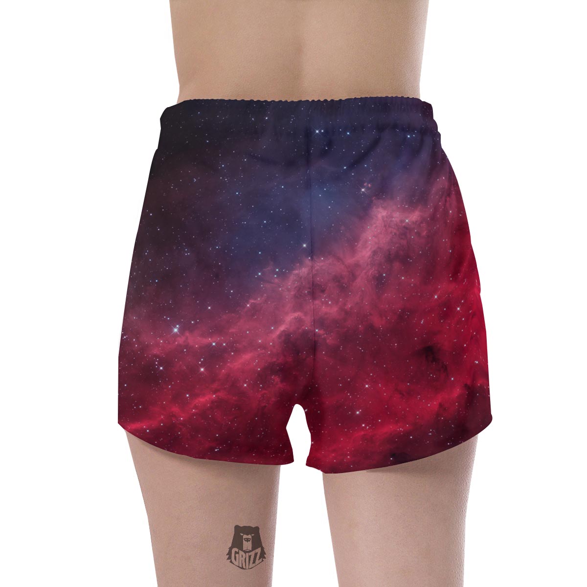 Red Cosmic Galaxy Space Women's Shorts-grizzshop