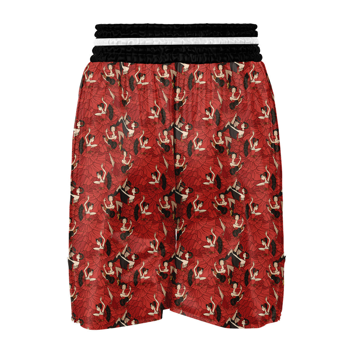 Red Dance Print Pattern Boxing Shorts-grizzshop