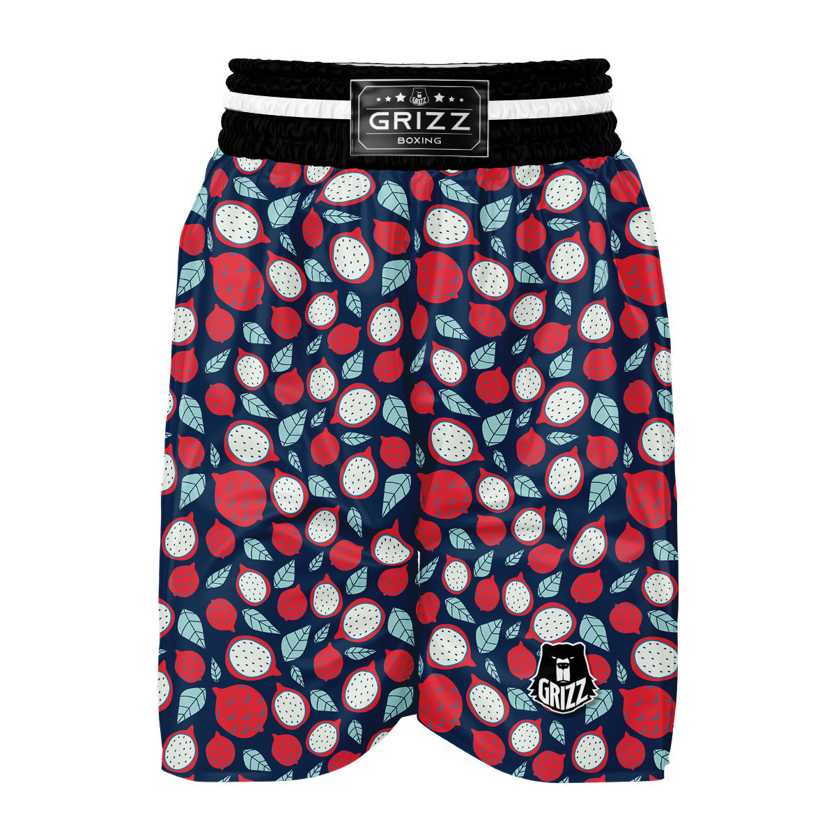 Red Dragon Fruit Print Pattern Boxing Shorts-grizzshop